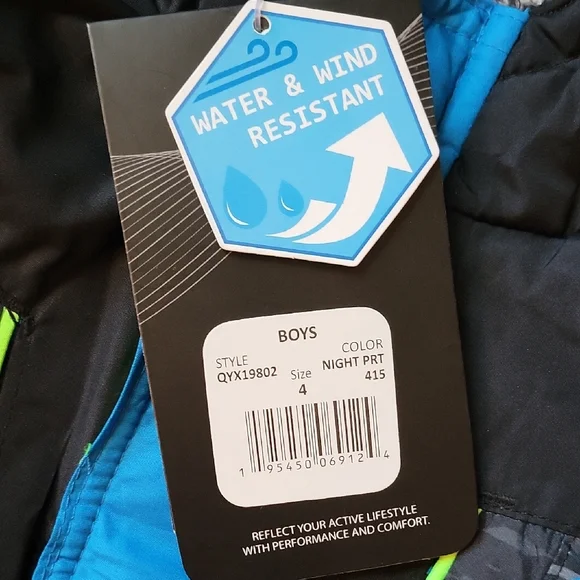 Blue and Black Kids Winter Jacket and Snow Bib Set - Picture 7 of 8